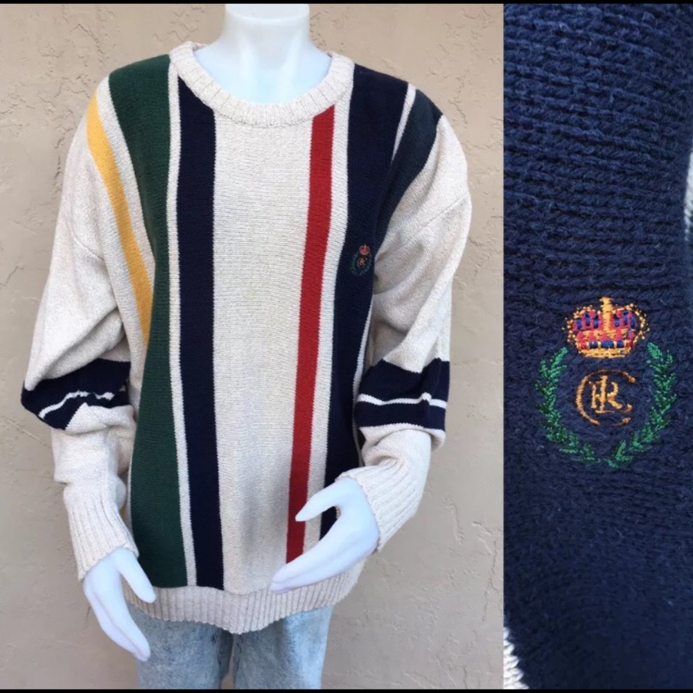 VTG 90s Chaps Ralph Lauren Sweater Stripes